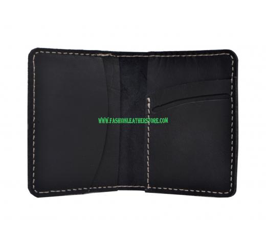 New Simple Buffalo Leather Genuine Id/Credit Card Holder Wallet